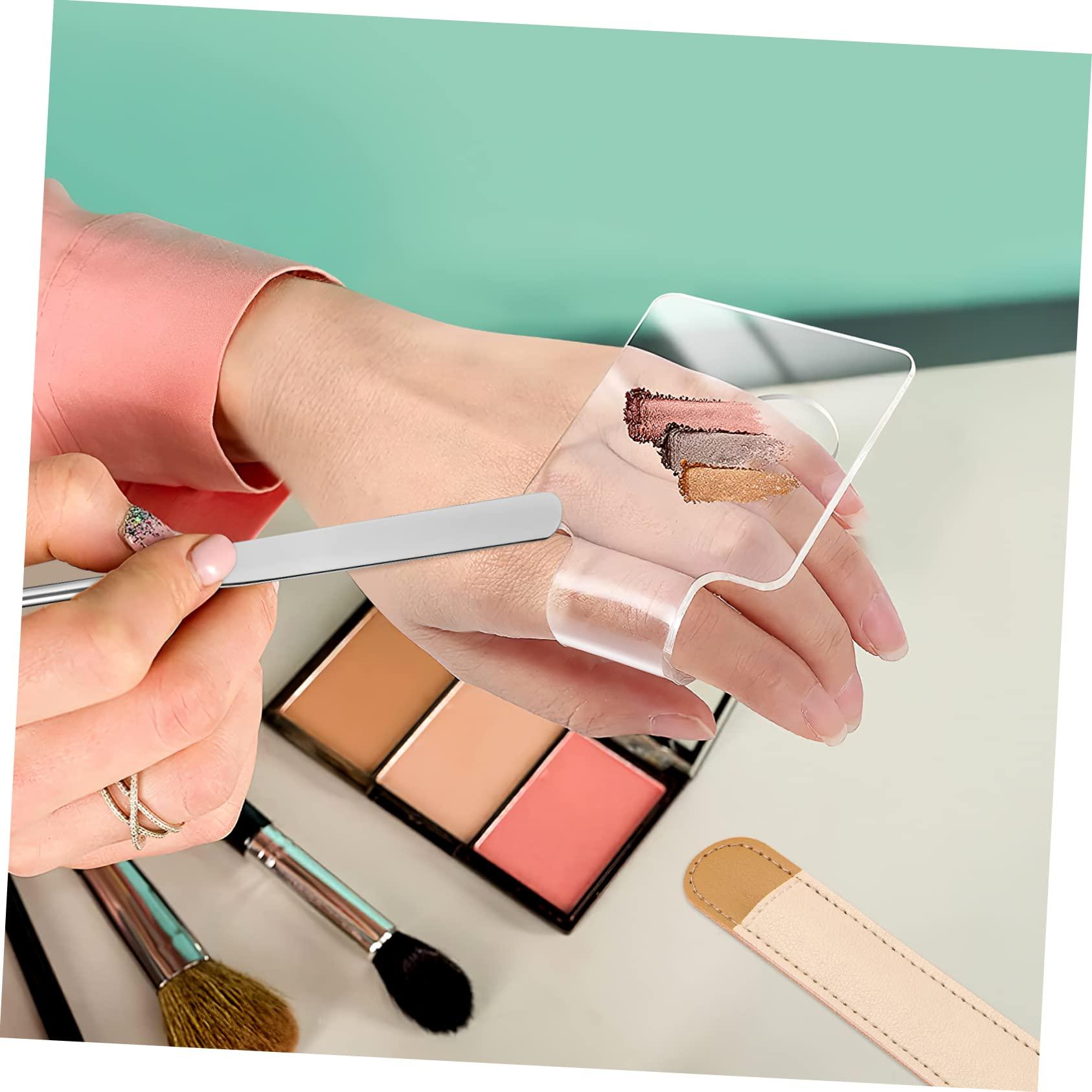 Hemoton Hemoton 2pcs Palette Makeup Foundation Make up Pallets Makeup Mixing Tray Blending Plate for Makeup Nail Cosmetic Polish Plate Acrylic Nail Paint Tray Manicure Paint Pallet Stainless Steel