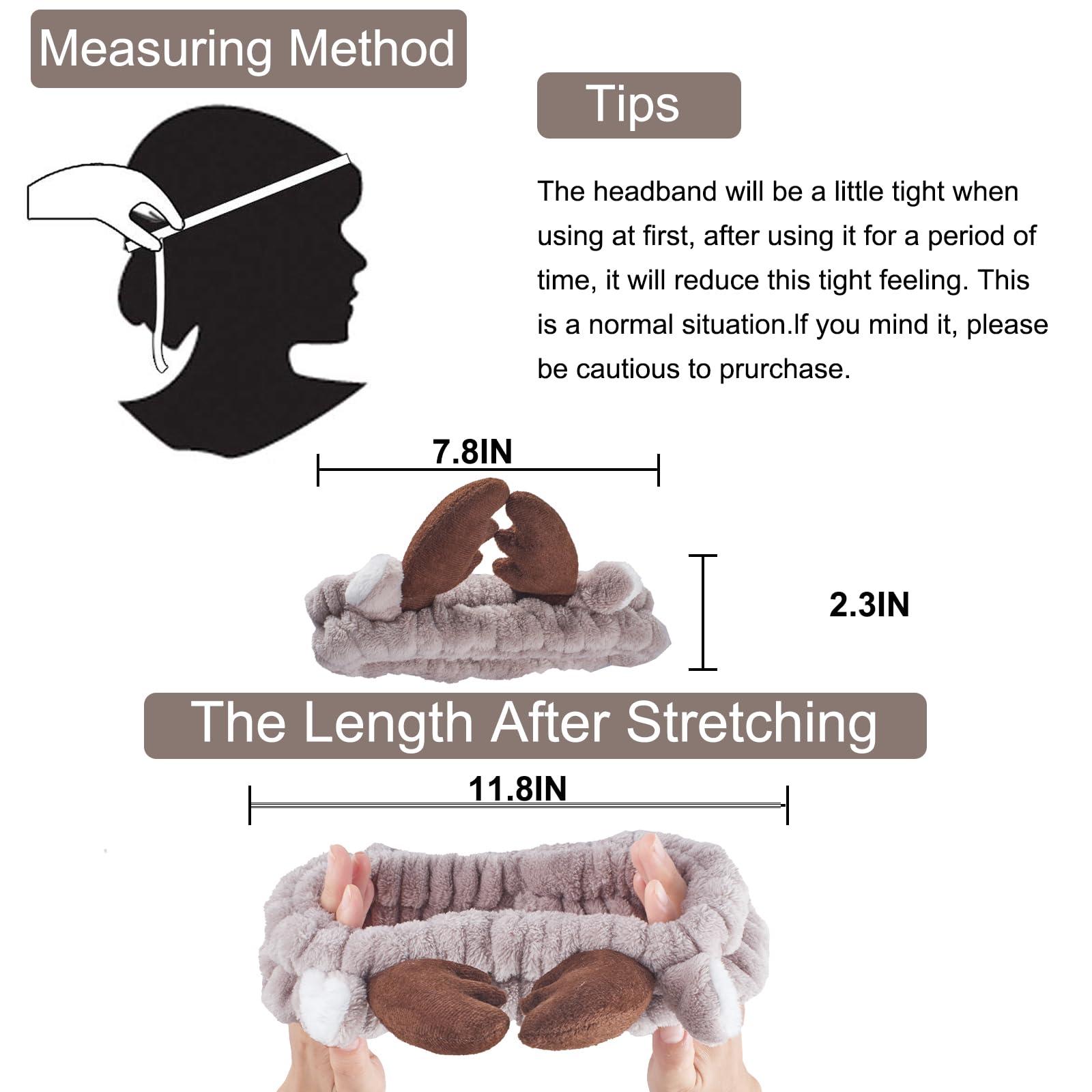 Jowmoy Jowmoy Cute Pink antlers Headband, Headband to Wash Face for Women Makeup Shower Spa Headband