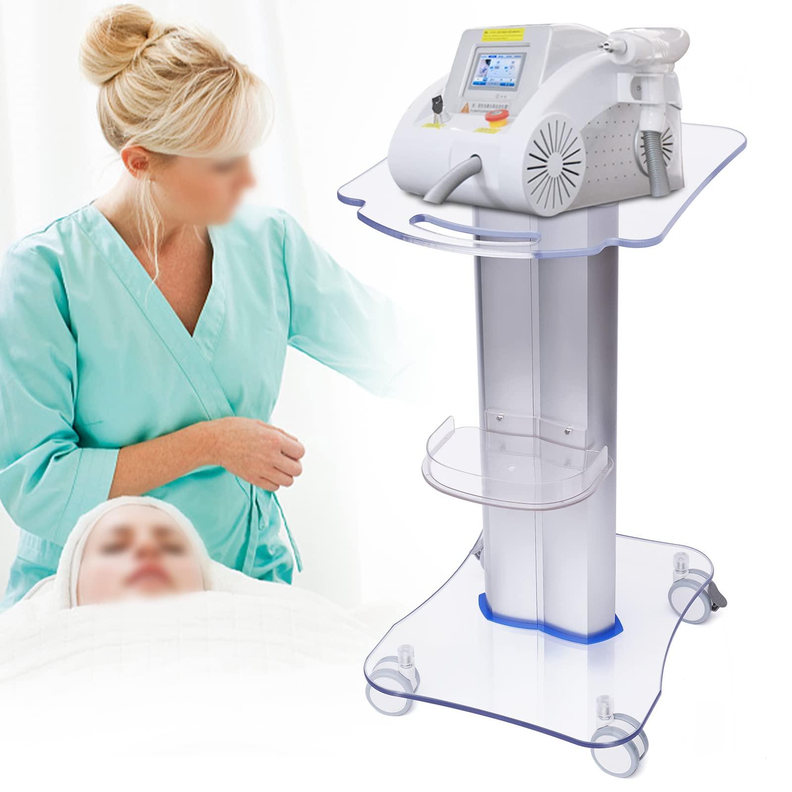 TBVECHI TBVECHI Esthetician Cart, Acrylic Pedestal Rolling Cart, Multil-Function Salon Trolley Cart with Wheels, Beauty Instrument Tray Rolling Cart Load 88lbs, Esthetician Supplies for Esthetician Salon Spa