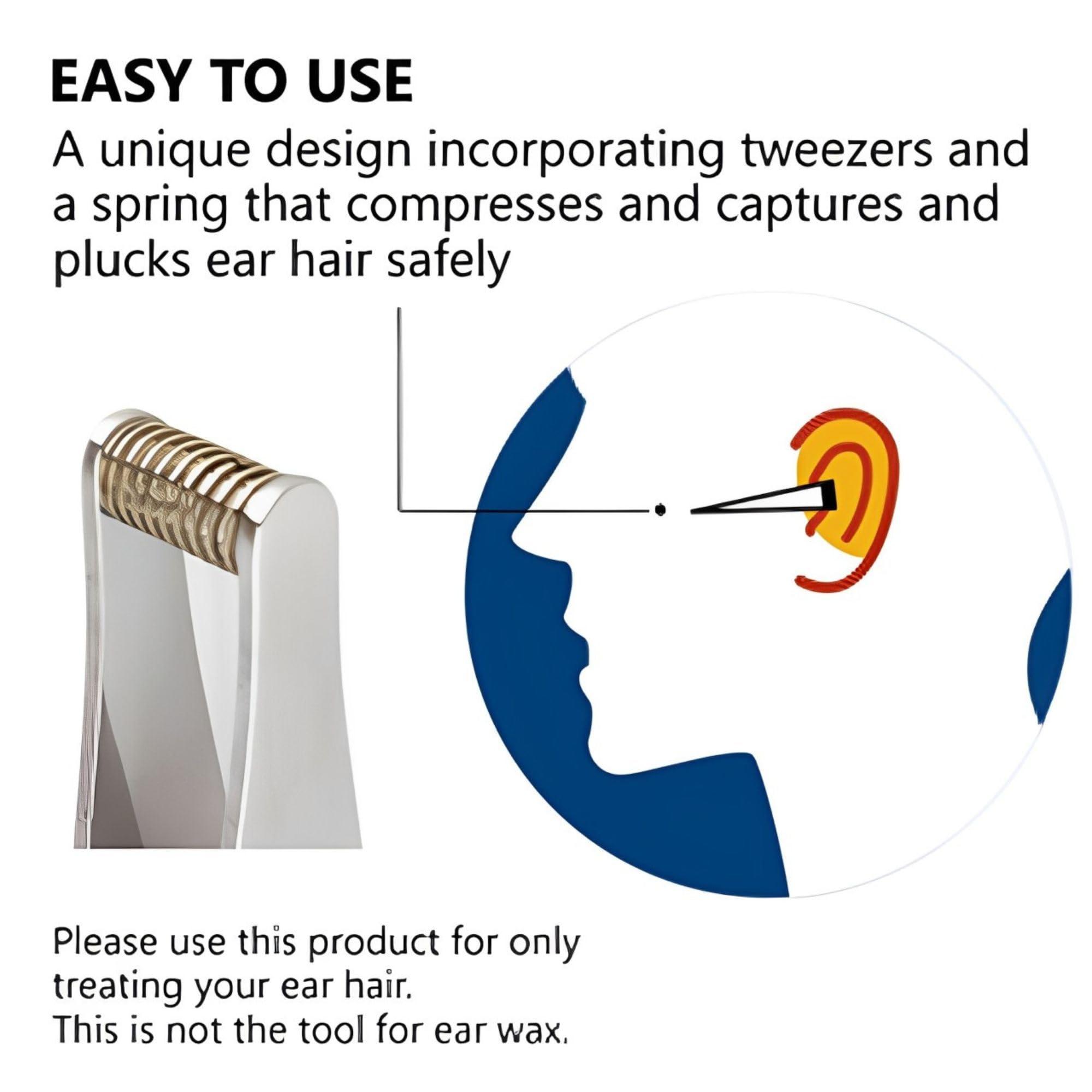 Product of Gifu Japan Seki Japan Ear Hair Trimmer Clipper Cutter Tweezers Shape with Spring Safe Design for Hair Removal, Japanese Stainless Steel