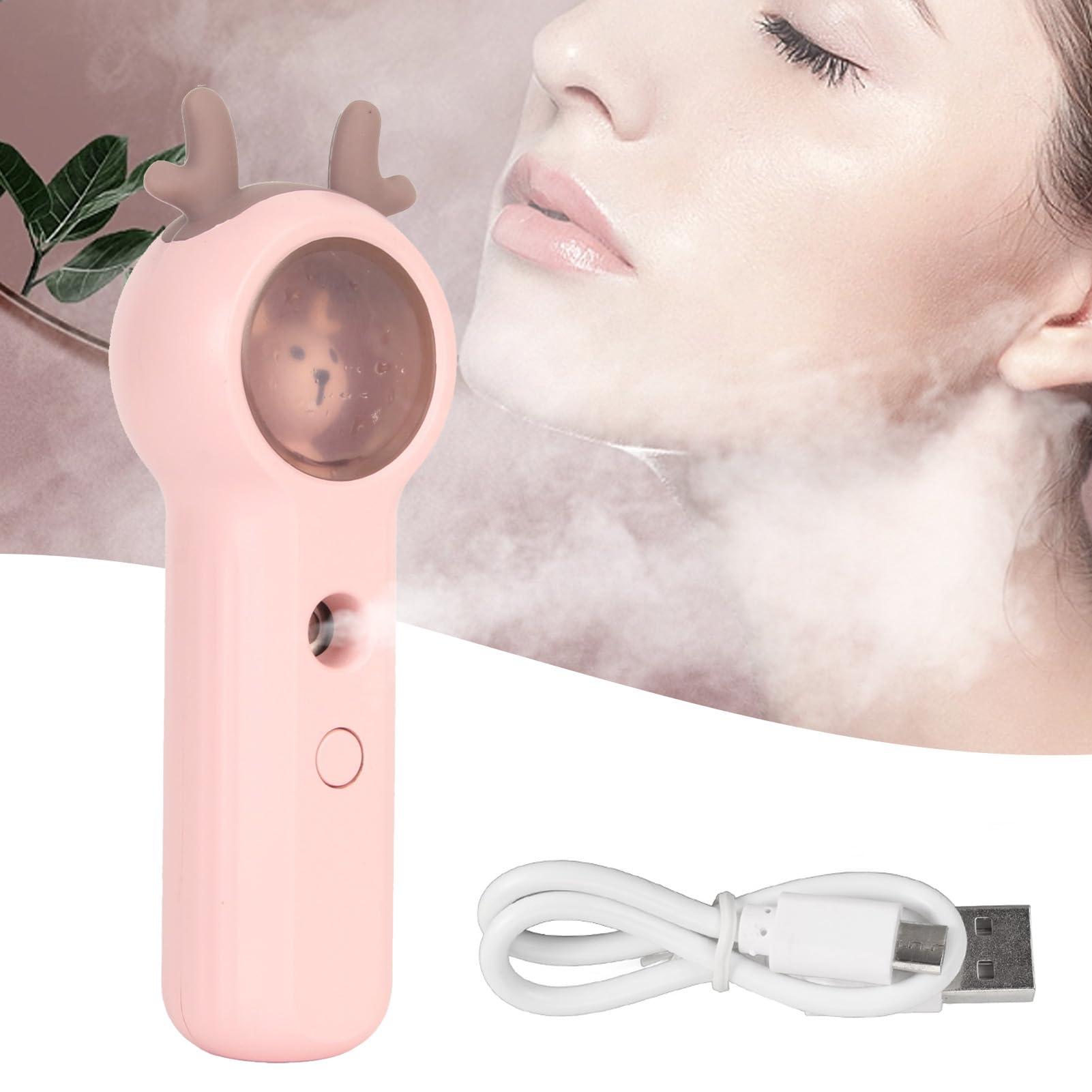 XMEYE Facial Mist Sprayer, Handy Portable Mini Cool Facial Steamer Moisturizing Hydrating Face Sprayer with Cute Animal Pattern for Skin Care, Cleaning Pores, Eyelash Extensions