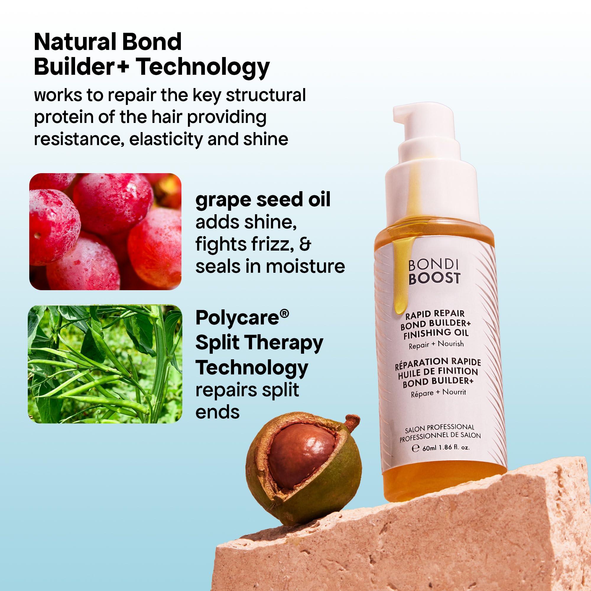 BONDIBOOST BONDIBOOST Rapid Repair Bond Builder + Finishing Oil [1.86 fl oz], Hair Oil for Damaged Hair, Strengthening & Nourishing Formula for Smoother + Healthier + Shinier Results