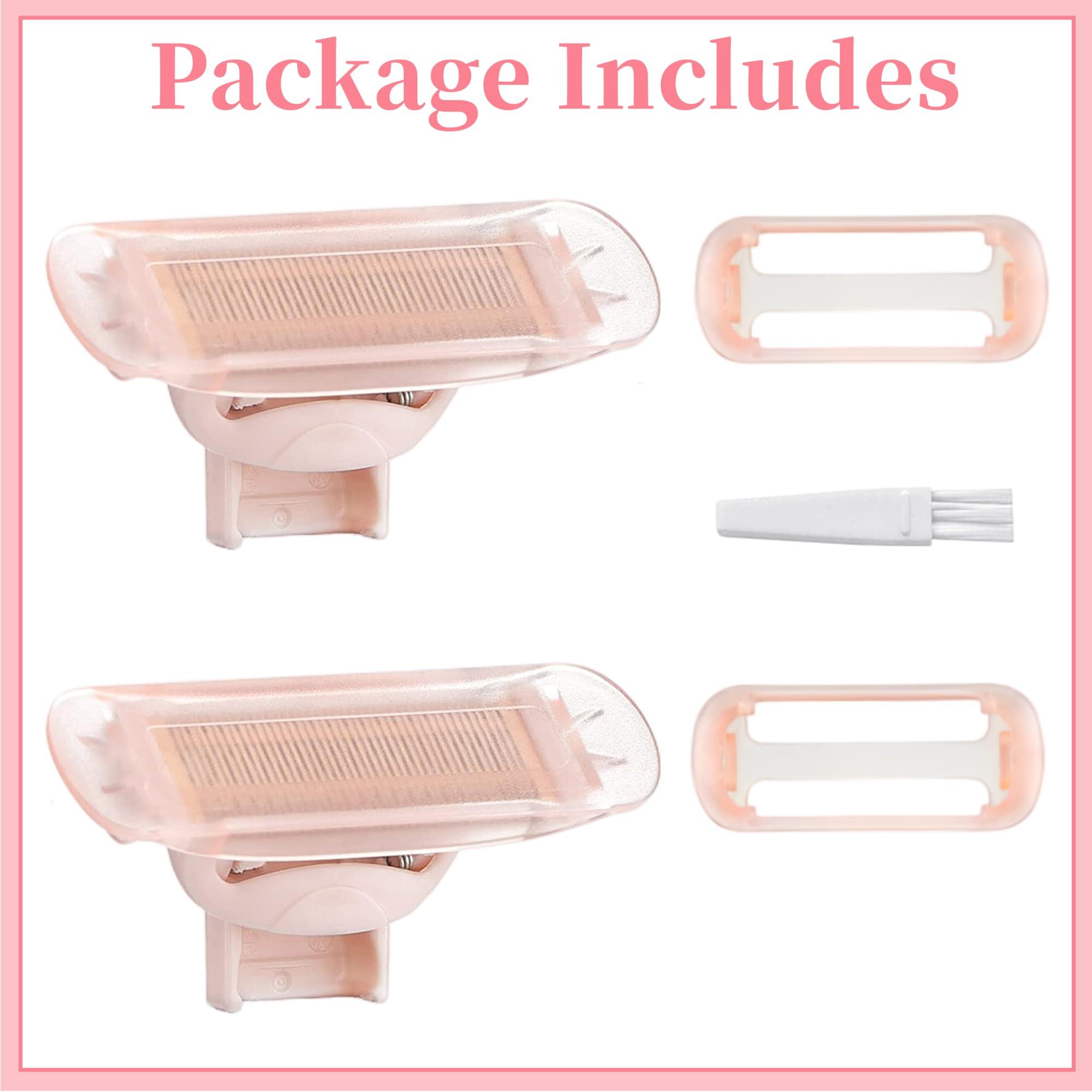 BECHY Razor Replacement Heads Compatible with Flawless Nu Razor,Body Replacement Heads for Finishing Touch Flawless Razor for Women,Hair Remover Replacement Head with Covers,Rose Gold Pack of 2.