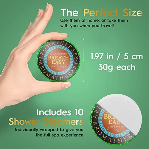 Health Book Eucalyptus Shower Steamer - Shower Steamers Aromatherapy - Shower Bomb for Sinus Relief - Shower Tablets Eucalyptus Gifts for Women - Shower Steamers for Women & Men - 10pk