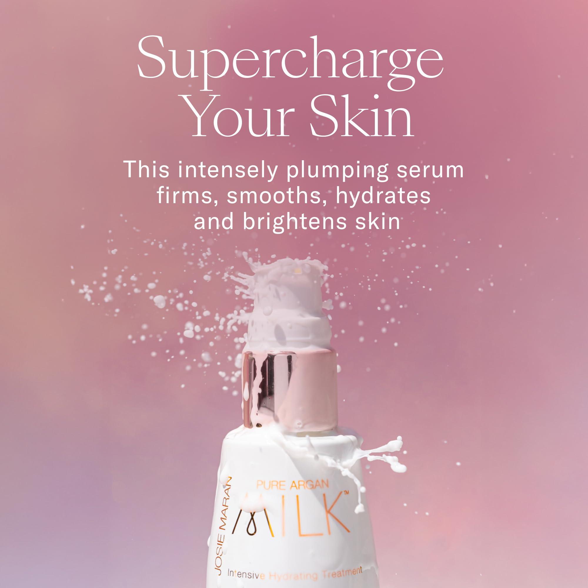 Josie Maran Josie Maran Hydrating Serum with Argan Oil Micro-Droplets - Pure Argan Milk Intensive Hydrating Treatment - The First Step in Skin Prep - Maxamize the Benefits of All Your Skincare (1 Fl Oz)