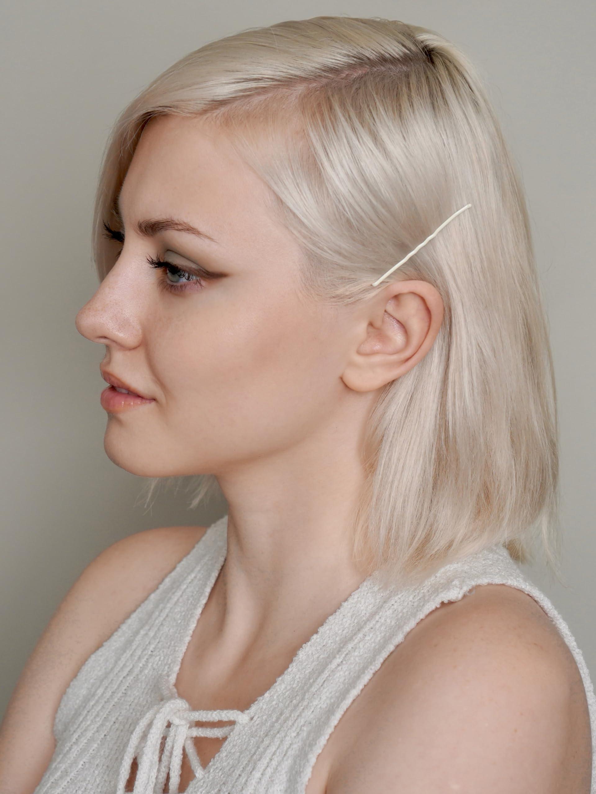 Heliums Heliums Large Bobby Pins - Platinum White - 2.5 Inch Extra Long Wavy Hair Pins - 24 Pack