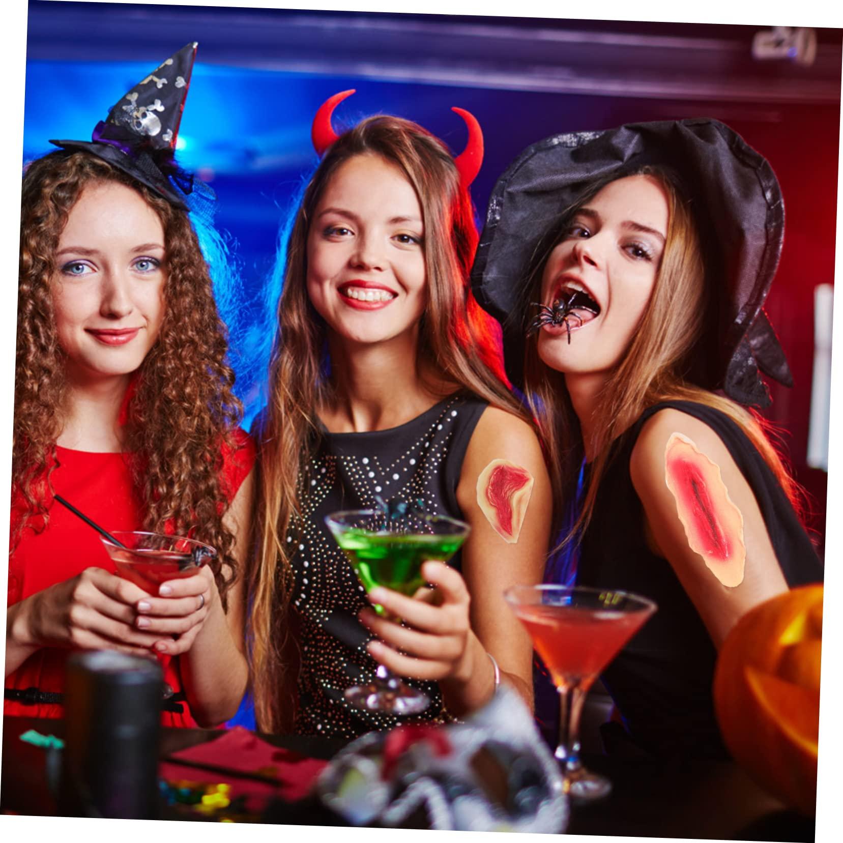 BESTOYARD Makeup Stickers Logo Stickers Scarface Decor Halloween Stickers Latex Fake Wounds Fake Cuts on Arm Body Decorations Sticker Wound Stickers Temporary Stickers Latex Stickers 3d 2pcs