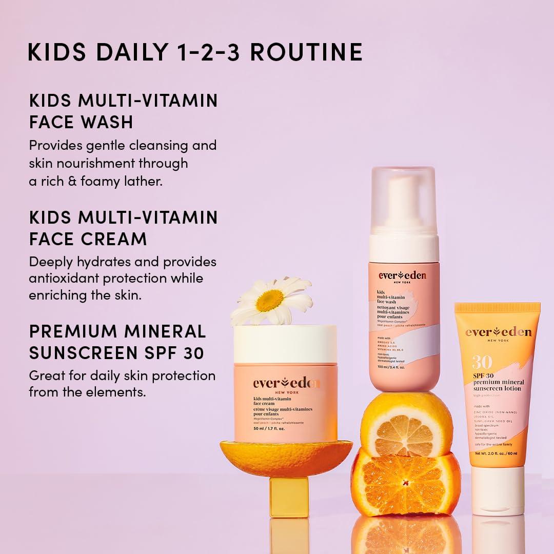 Evereden Evereden Kids Skincare Bundle: 1-2-3 Routine with Multi-Vitamin Face Wash, Cream, SPF 30 & Spa Headband Gentle, Nourishing Skincare & Fun Hair Management for Kids Perfect for Daily Care