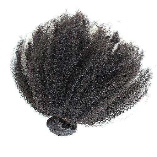 zigzag hair ZigZag Hair Afro Kinky Curly Hair Brazilian Virgin Hair Weave Bundles 4B 4C 100% Human Hair Bundles One Piece Double Weft Hair Extension (14inch)
