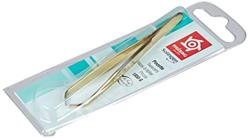 Pfeilring Germany Pfeilring Germany professional Eyebrow Tweezers, Notched Tips, 24K Gold Plated