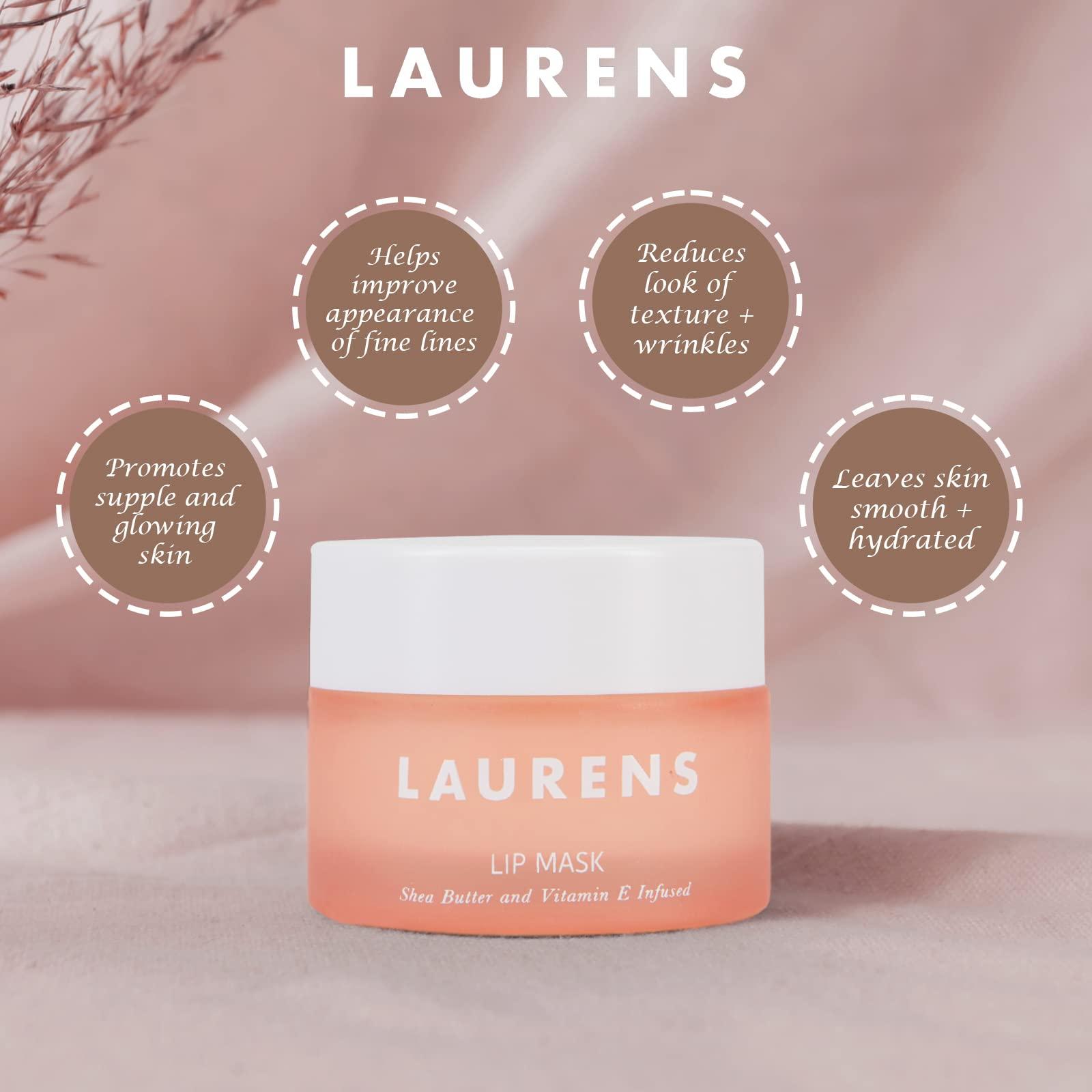 LAURENS BY LAUREN SORRENTINO Lip Mask From Skincare By Laurens- Soothing Moisturizer Lip Care & Plumping Mask With Shea Butter, Ascorbic Acid, Citric Acid & Vitamin E- Moisturizes & Soothes Dry Skin & Chapped Lips- 0.5 fl oz