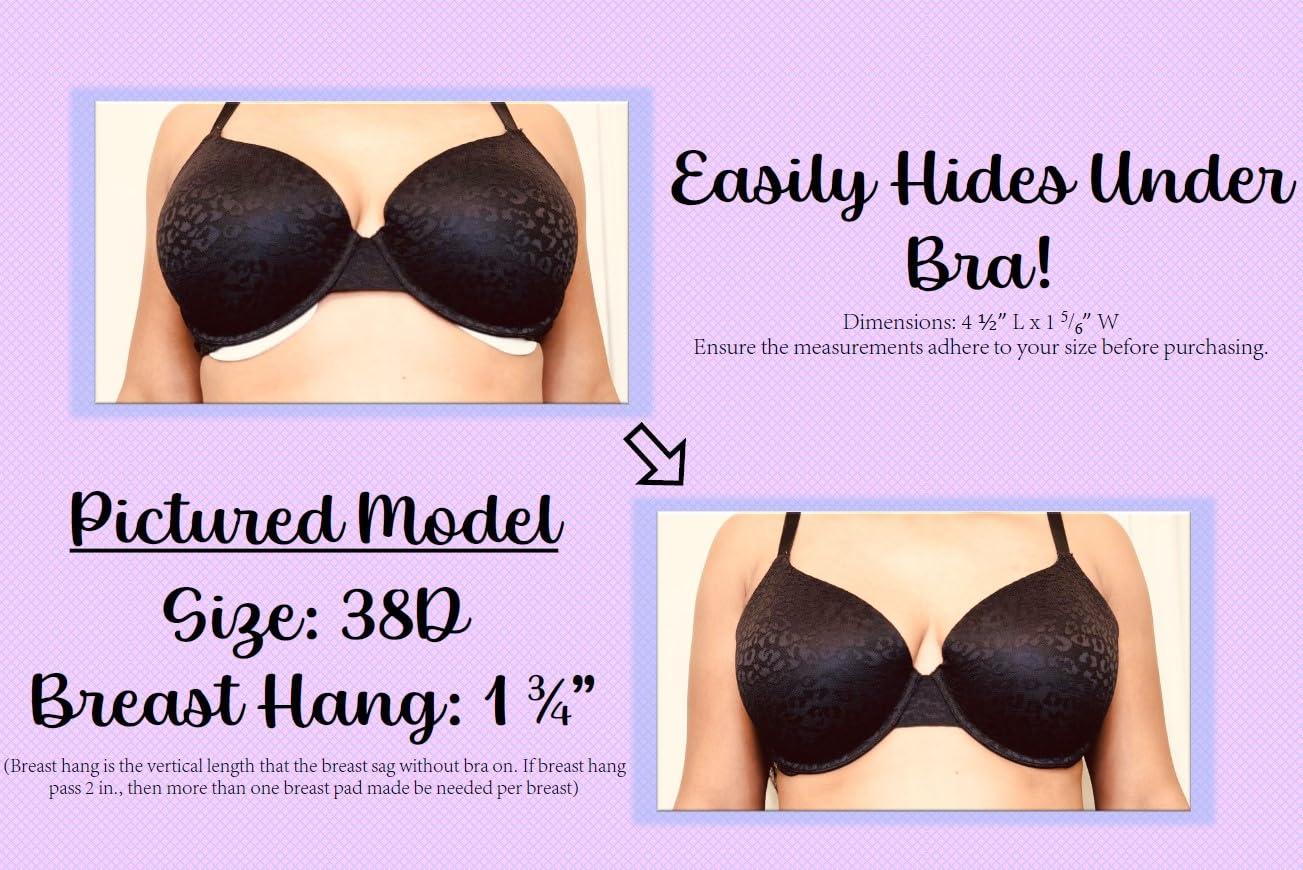 Leisure Leisure Breast Sweat Pads, 100% Cotton Disposable Under Breast Liner, 10 Pieces (Non-Adhesive) (Medium), White