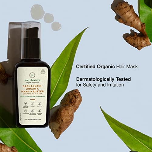 Juicy Chemistry Juicy Chemistry - Certified Organic & 100% Natural Pre-Shampoo Hair Mask w/Argan & Mango Butter for Dry & Frizzy Hair (75gm)