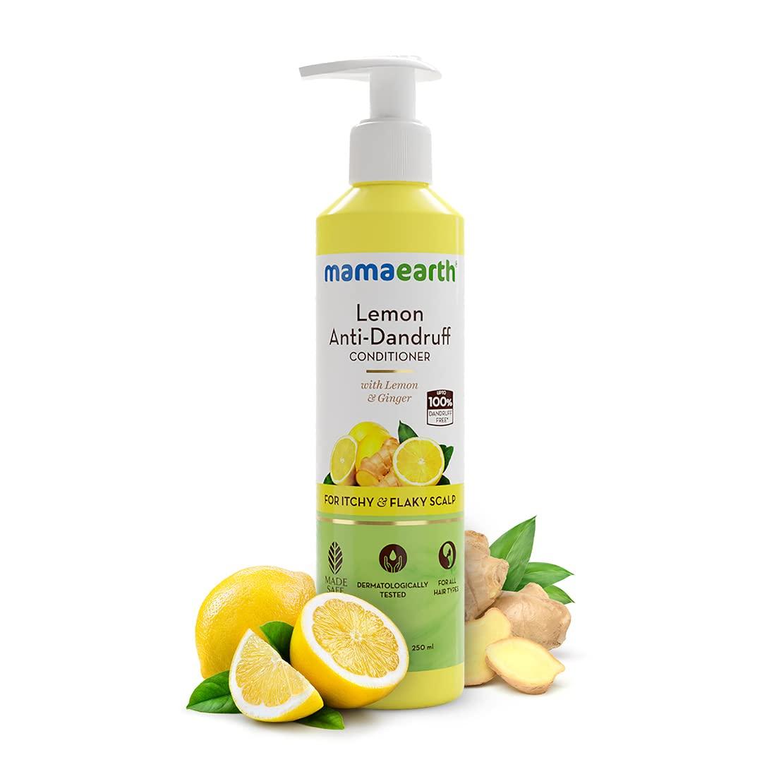 MAMAEARTH MAMAEARTH Lemon & Ginger Anti Dandruff Conditioner | Soothes Flaky and Itchy Scalp | Tames Frizzy Hair | Gives Soft & Smooth Hair | for Men and Women | 8.45 Fl Oz/250ml