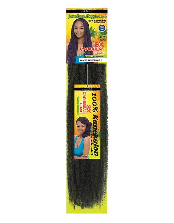 Janet Collection Janet Collection Caribbean Braid Beauty is Expression 3X Afro Twist Braid 80\" (1B)