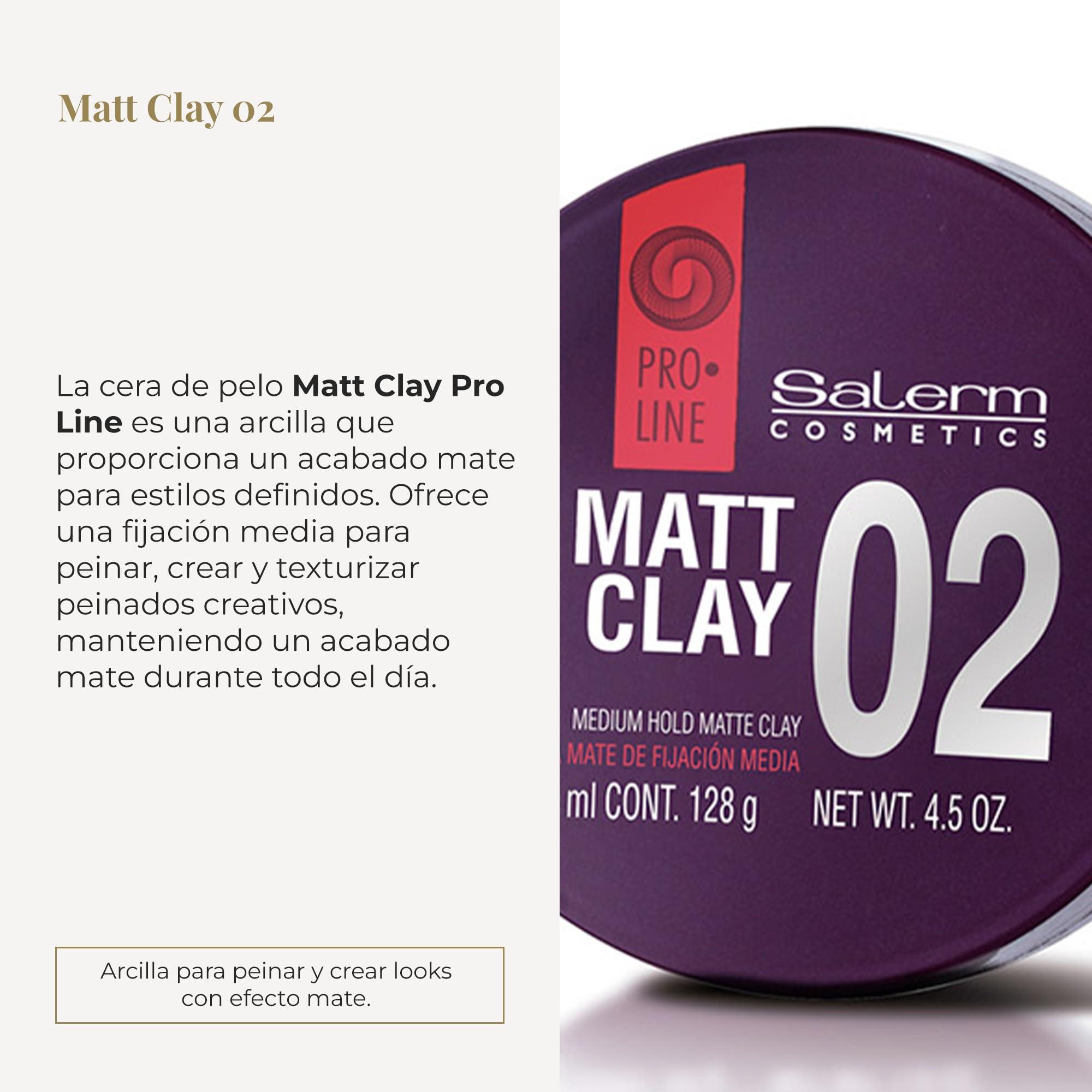 SALERM SALERM - Hair Wax - Pro Line Matt Clay 02-125 ml - for Medium and Long Hair - Medium and Flexible Hold - Long-Lasting - Matte Finish - Hair Texturizer - Nourishes and Hydrates