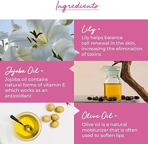 RUP RUP Lily Flavour Lip Balm for Women Dark Olive Oil, Jojoba Oil & Shea Butter | Pink Lip Balm for Girls & Kids | Dry & Chapped Lips Care | 100% Organic, Paraben & Sulphate Free Lip Gloss - 10 gm