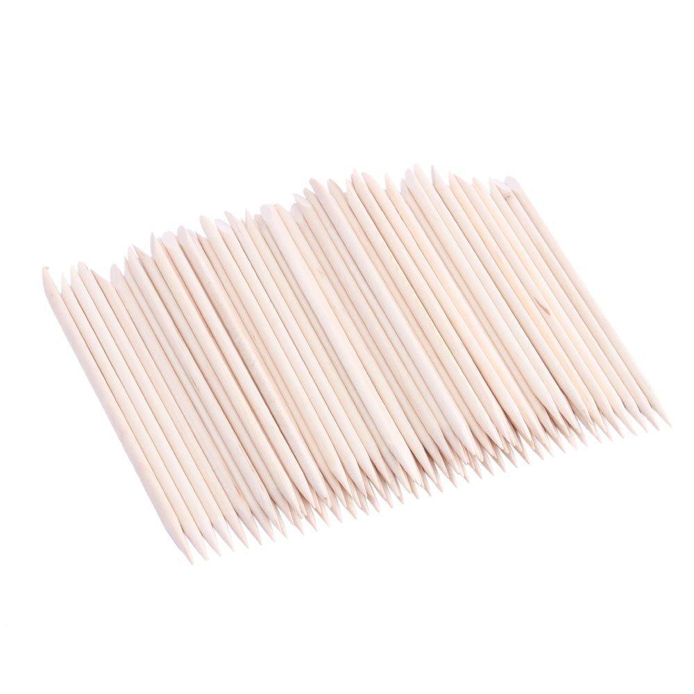 Yesker Yesker 100 Pcs Nail Art Orange Wood Stick Sticks Cuticle Pusher Remover Manicure Pedicure Tool