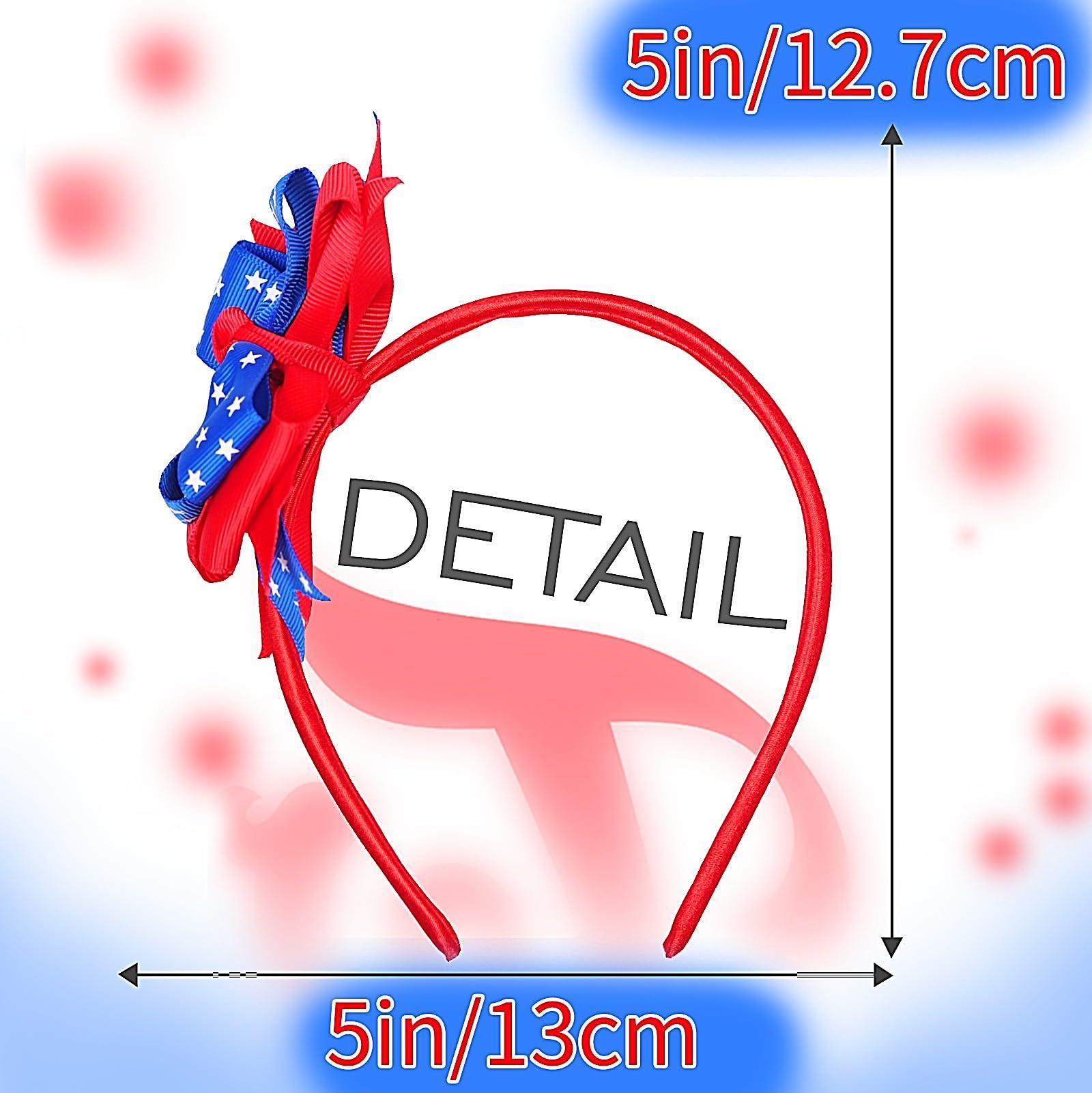 Doneace Doneace 4th of July Headband American Flag Bow Hairband Independence Day Hair Accessories Patriotic Party Hair Supplies USA Flag Design Bowknot Hair Hoop Hair Decorations for Girls Women Kids 1PCS