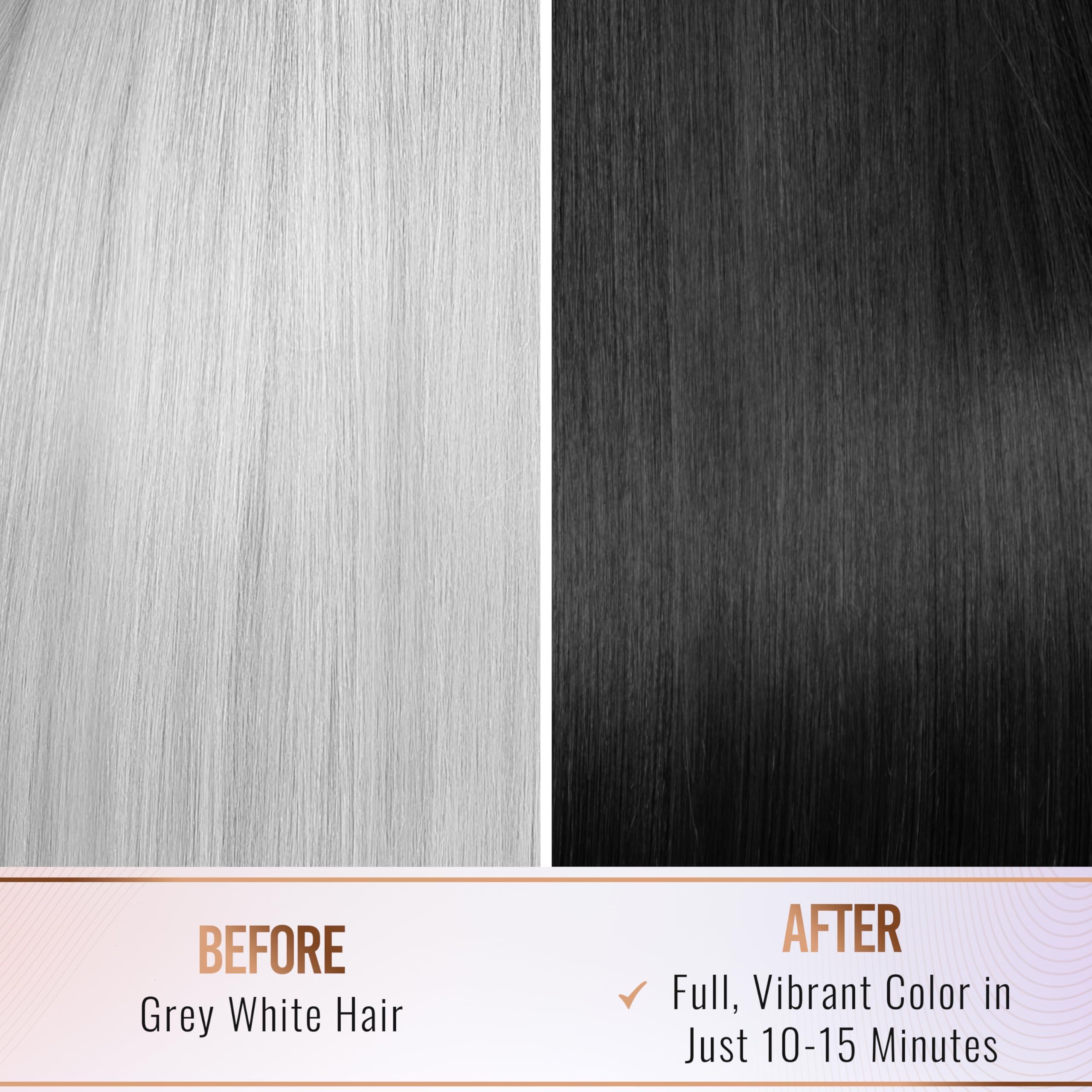 Herbishh Herbishh Travel Pack Hair Dye Color Shampoo in Sachet + 1pc Argan Hair Mask Sachet (Black, 5 sachets)