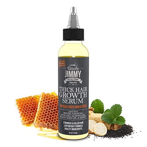 Uncle Jimmy Uncle Jimmy Thick Hair Growth Serum, Hair Growth Treatment, Anti Hair Loss, Promotes Thicker, Stronger Hair for Men & Women 4 Fl Oz