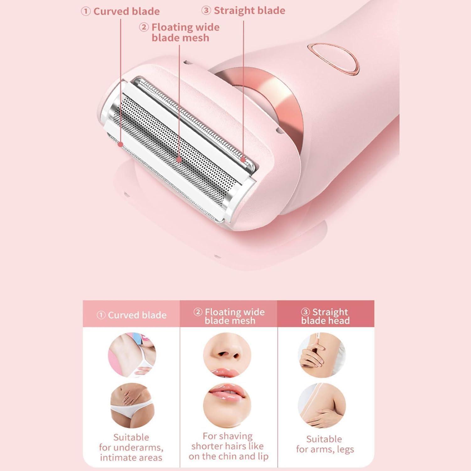 AUWIRUG Skineo Shaver Pro, Skineo Shaver Pro Women, Dusk Razor for Women, Beauty Bloom Electric Razor, The Glide Pro 3.0 Razor, Silk Glide Pro Shaver, Wet & Dry Bikini Trimmer for Women (Pink)