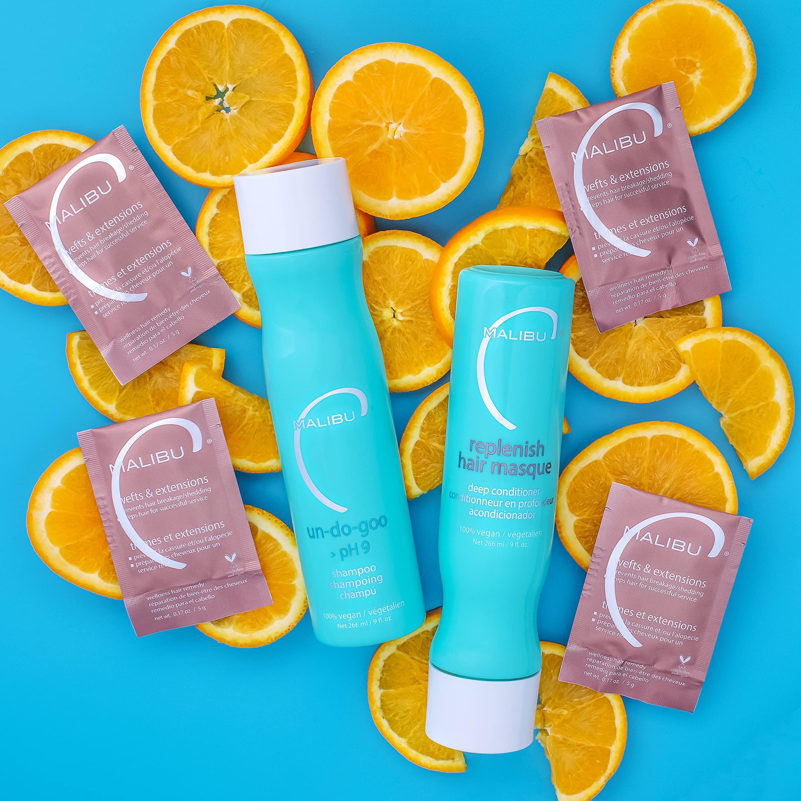 Malibu C Malibu C Wefts & Extensions Wellness Hair Remedy (1 Packet) - Removes Build Up + Prevents Hair Breakage - Prepares Natural Hair for Hair Extension Application