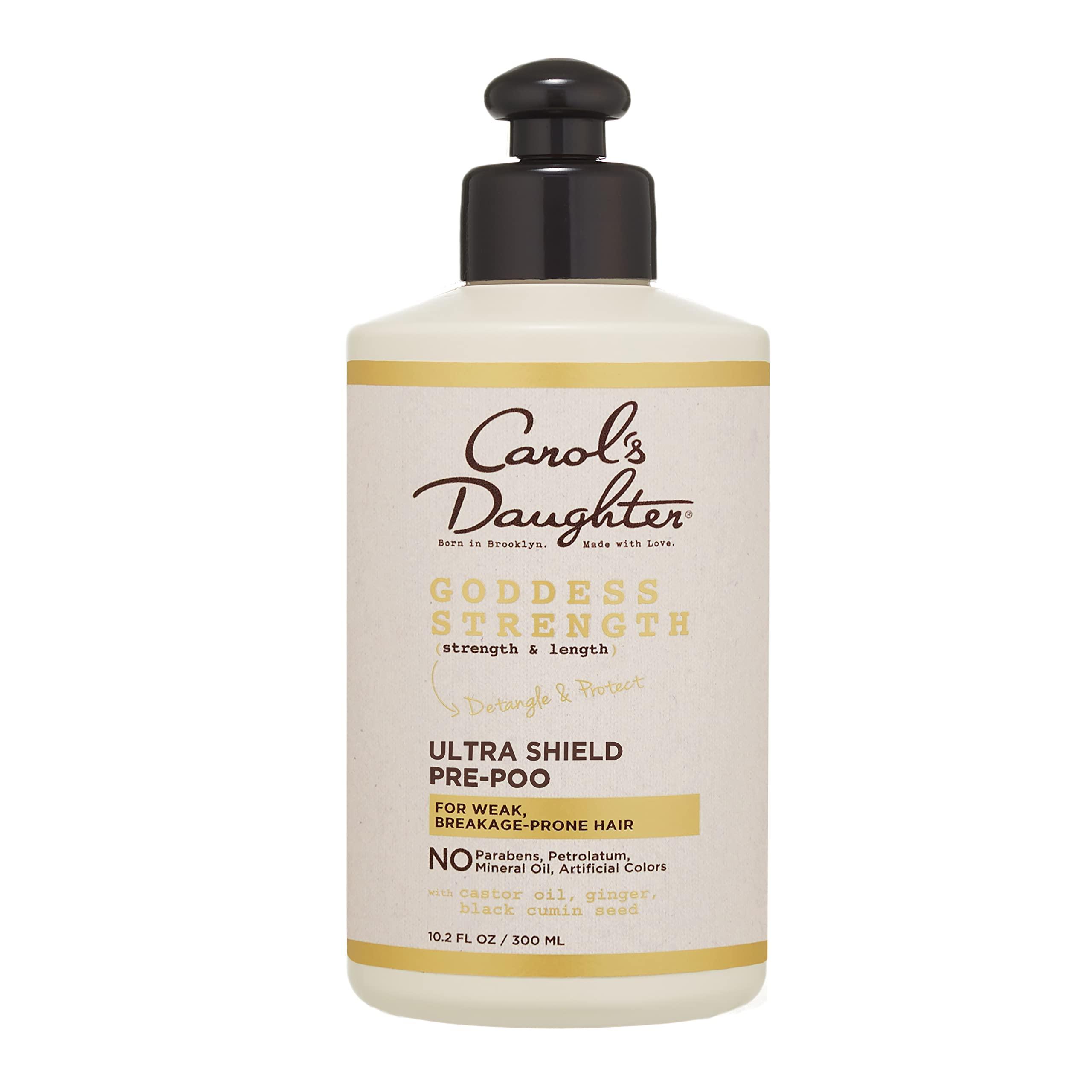 Carol's Daughter Carol\'s Daughter Goddess Strength Ultra Shield Pre Poo Hair Treatment for Wavy, Coily and Curly Hair, Protective Hair Detangler with Castor Oil for Weak Hair, 10.2 Fl Oz