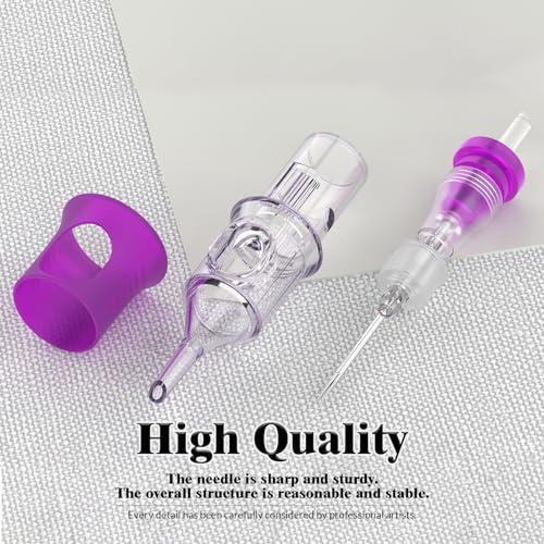 Wormhole Tattoo Wormhole Tattoo Cartridge Needles, 50pcs Mixed Sizes Disposable Tattoo Needles 1203RL 1205RL 1207RL 1209RL 1211RL Round Liner for Tattoo Pen Cartridge Machine Permanent Makeup