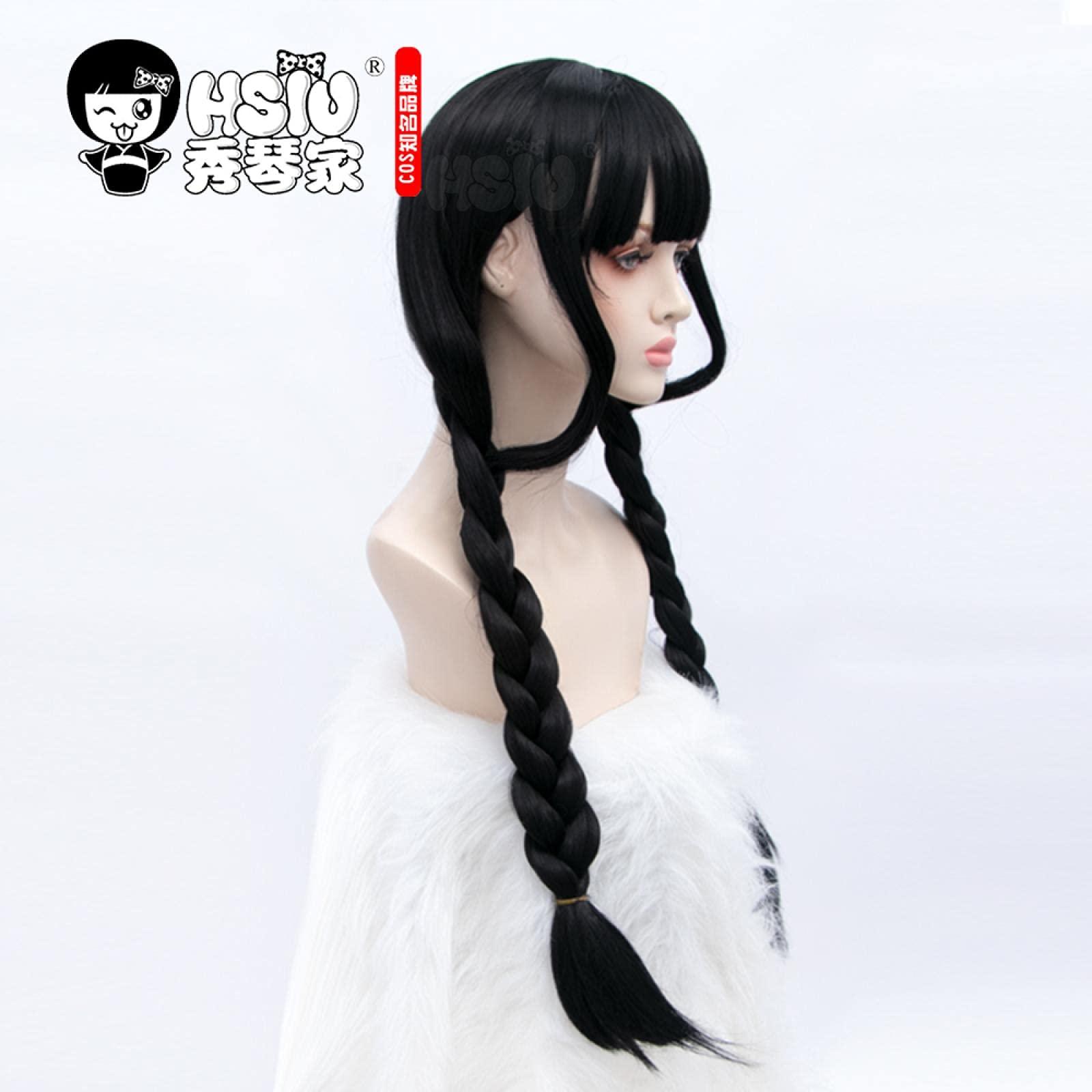 ESPADE brand hundred demon spectrum tao yao cosplay wig ancient Chinese style black double ponytail long hair Fiber synthetic Hair Coser Wig