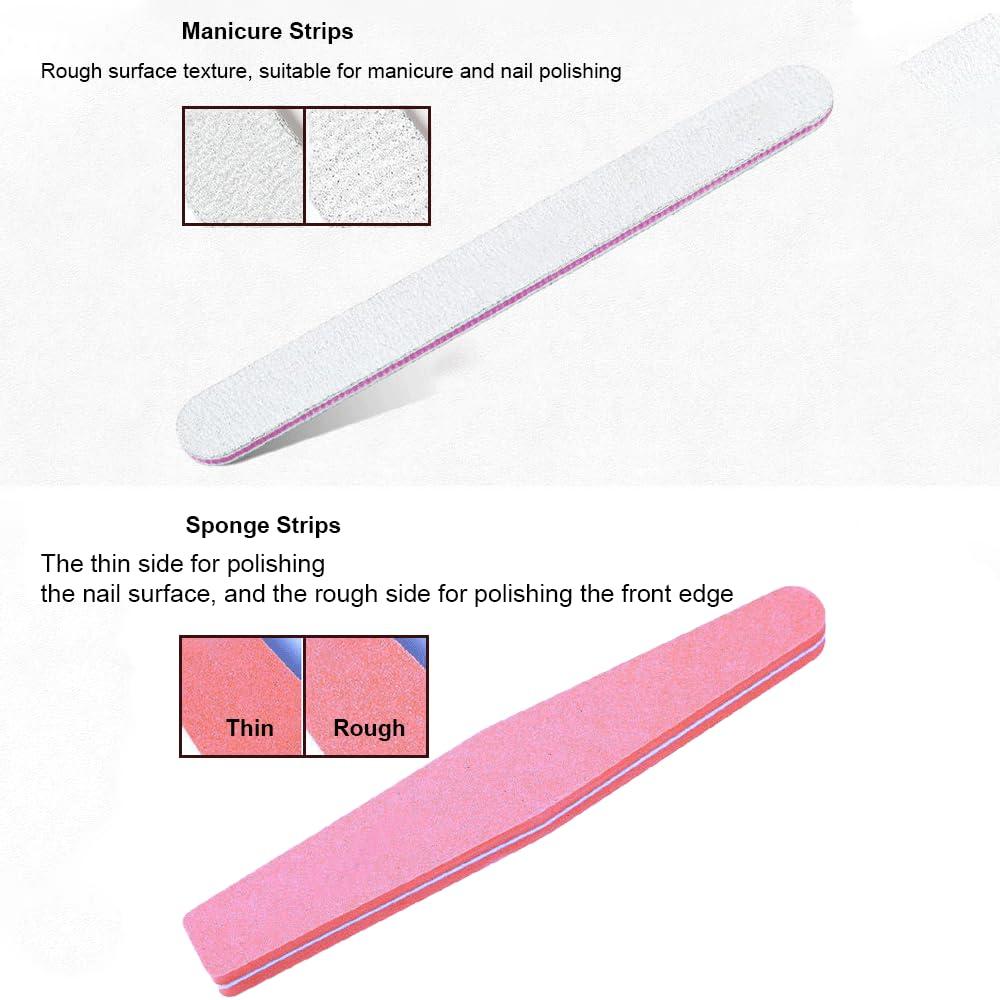 weggoy Nail Care Tool KitNail Buffers and Files, Manicure Tools Kit Nail File Kit with Nail clippersCuticle forkSteel pushNail filePolishing stickSponge stripBlack straight twistnail art tools