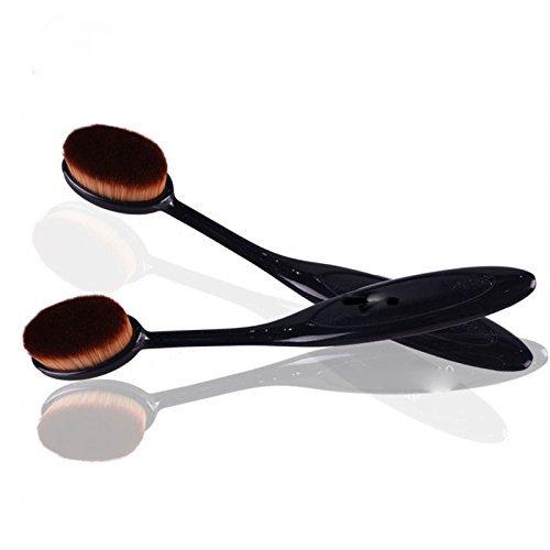 Boolavard 2 X Makeup Brushes Boolavard Oval Cosmetic Makeup Pro Blush Face Powder Toothbrush Curve Foundation Brush