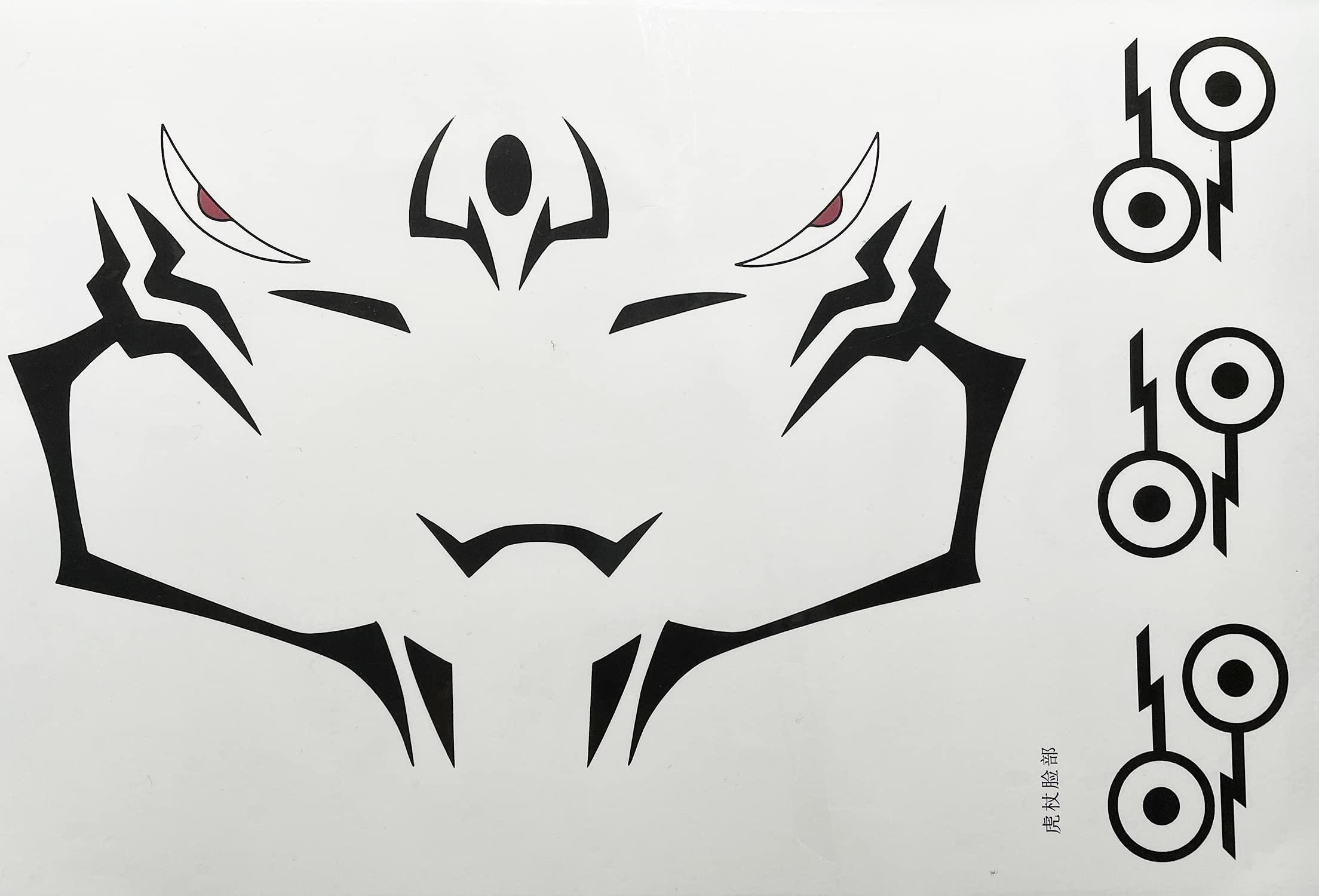 LOKCEE LOKCEE 2 PCS Temporary Face Tattoo Sticker Yuji Itadori Ryomen Sukuna Cosplay Anime Prop Accessories Toge Inumaki