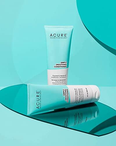 Acure Acure Simply Smoothing Conditioner - & Marula Oil | 100% Vegan | Performance Driven Hair Care | Smooths & Reduces Frizz | White/Blue, Coconut Water, 8 Fl.Oz