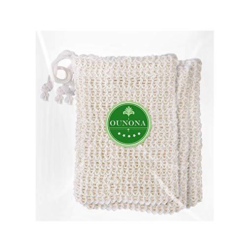 OUNONA OUNONA 3Pcs Soap Saver Bag Natural Sack Soap Net Pouch for Bath and Shower Use