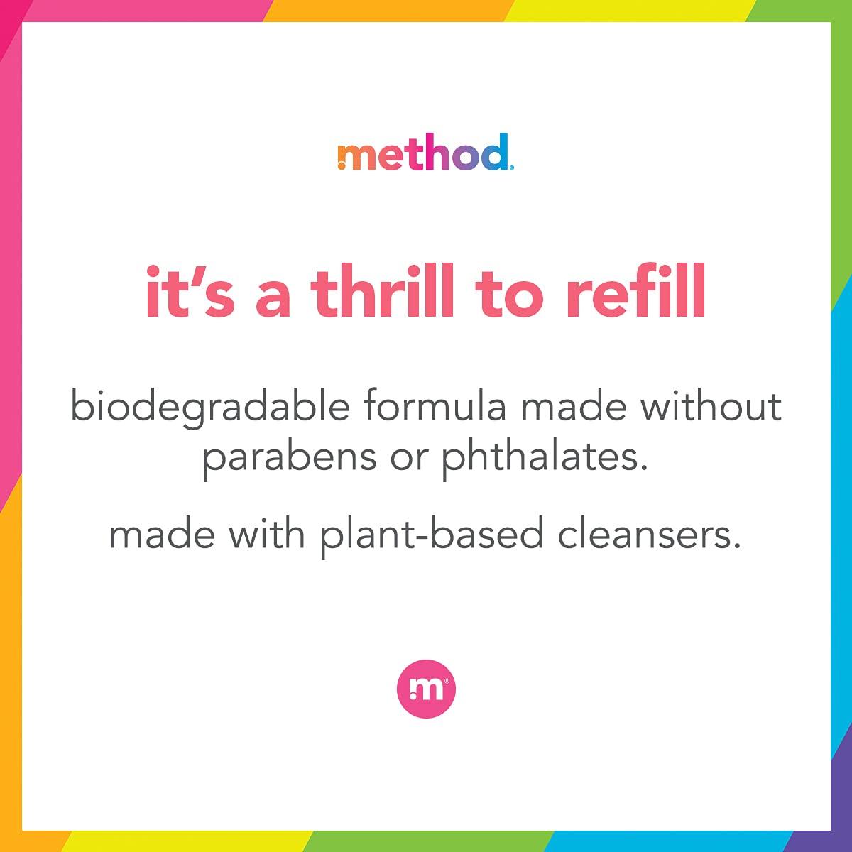 Method Method Gel Hand Soap Refill, Pink Grapefruit, Recyclable Bottle, 34 oz, 4 pack