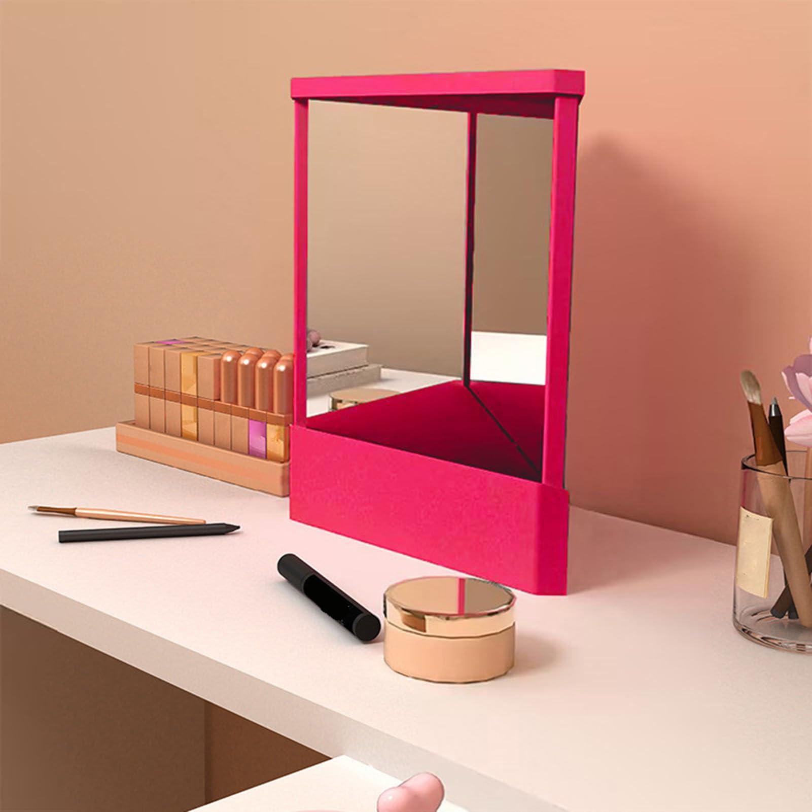 Talent Star Talent Star Non-Reversing Mirror Precision True Vanity Makeup Mirror Non-Magnifying Tabletop Mirror Real Reflections Beauty Mirror for Your Face Rose Red S