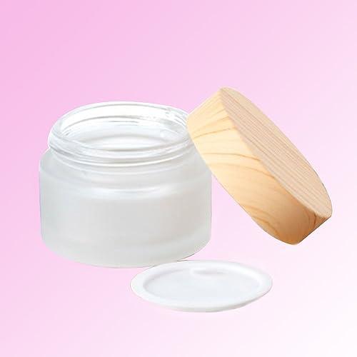Leadigol Leadigol 10Pack Empty Sample Jars, Frosted Glass Cream Jar Bottle with Lid Cosmetic, Refillable Cream Jar Pot for Makeup Lotion, Cosmetic Containers Refillable Jars