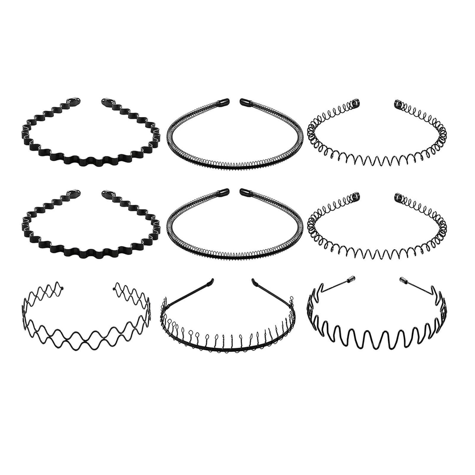 Generic Metal Hair Band for Men Spring Hair Hoop Washing Face Mask Fashion Simple Elastic Headband Headbands for Women Girls