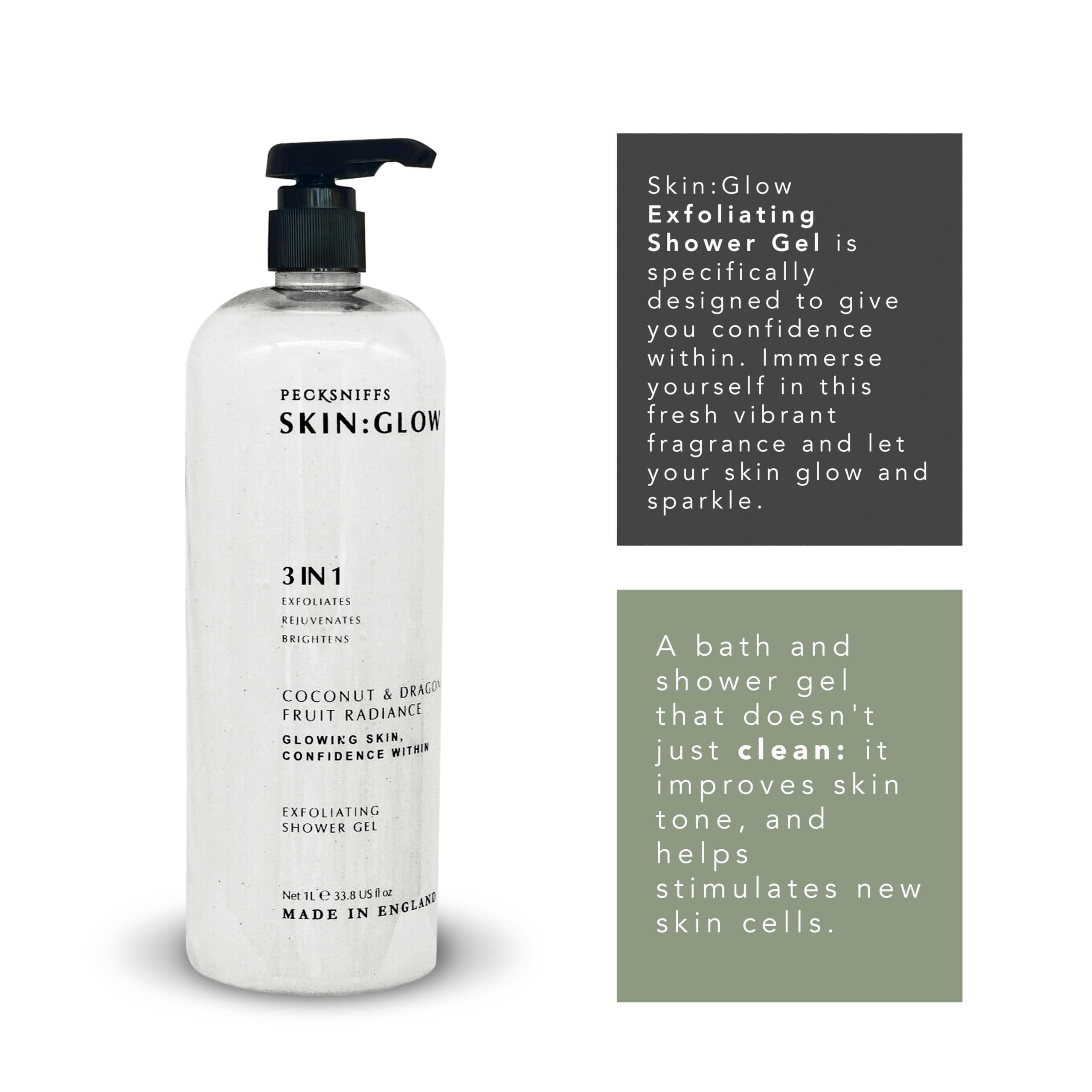 Pecksniff\'s Pecksniff\'s Coconut & Dragon Fruit Radiance Exfoliating Shower Gel | 1000 ml / 33.80 Fl Oz