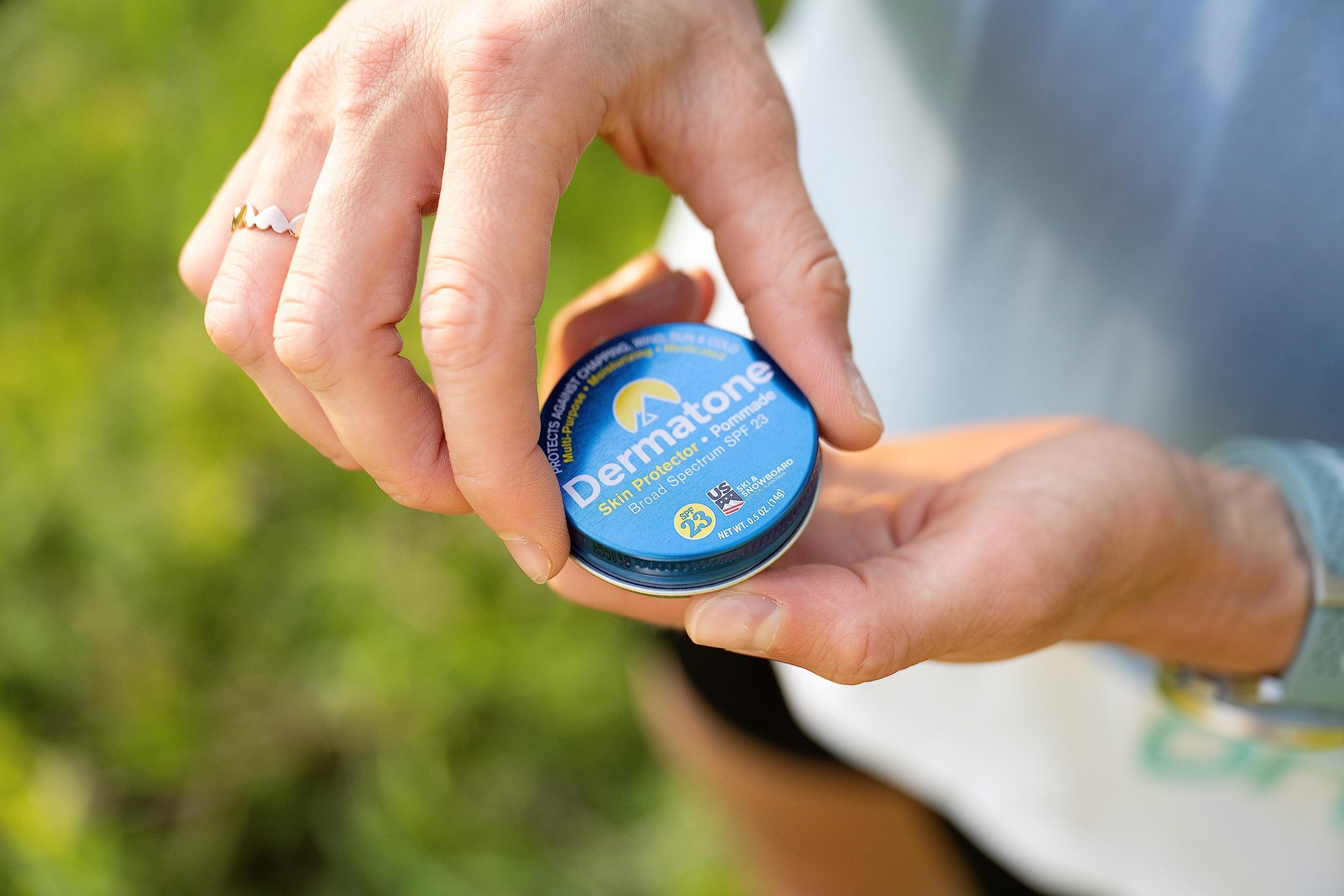 DERMATONE Dermatone Skin Protector Balm | Sun, Wind, Cold, Chapping & Frostbite Protection | Face and Lip Balm SPF23 | Moisturize & Repair Dry Skin | Ski Balm | Barrier Cream | 0.5oz