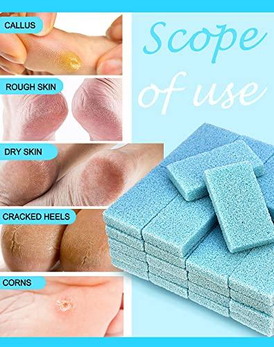 MARYTON Maryton Disposable Foot Scrubber Pumice Pads, Pedicure Pumice Stone Dead Skin Callus Remover for Feet, 40Pcs (Blue Medium Coarse)
