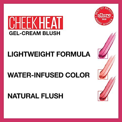 Maybelline New York Maybelline Cheek Heat Gel-Cream Blush Makeup, Lightweight, Breathable Feel, Sheer Flush Of Color, Natural-Looking, Dewy Finish, Oil-Free, Pink Scorch, 1 Count