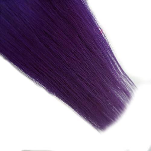 Yotty Yotty Purple Hair Extensions Real Human Hair Micro Ring Loop Micro Beads Link Colored Hair Extensions Lila 18inch 100strands 50gr