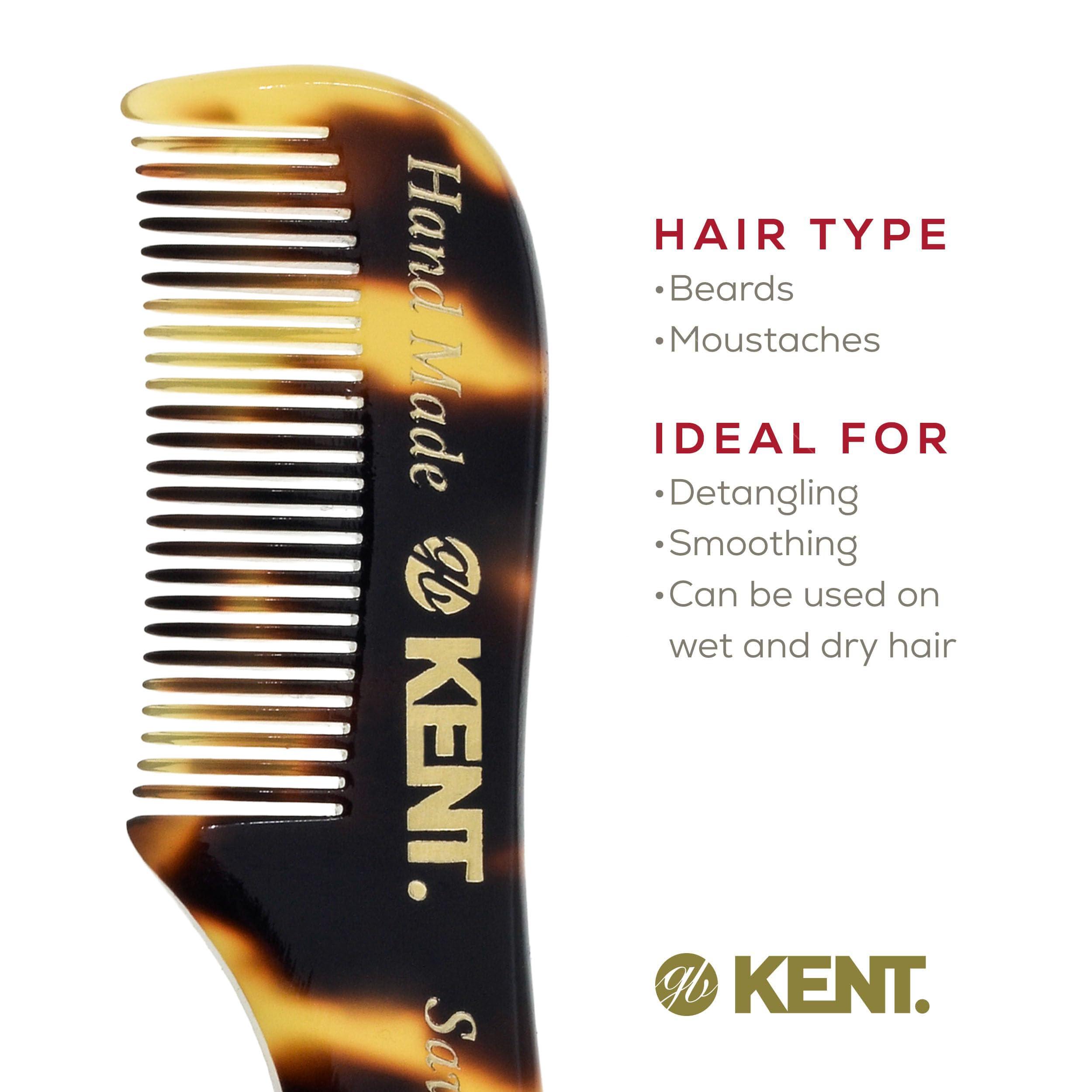 KENT Kent 81T TY (2.8) Pocket Comb for Beard, Mustache and Travel - Fine Tooth Grooming and Styling Comb