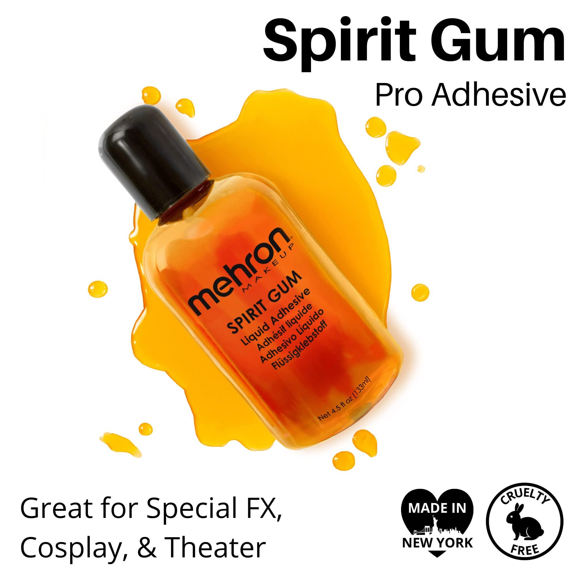 Mehron Mehron Makeup Spirit Gum | Spirit Gum Adhesive | Special FX, Cosplay, Halloween, Stage Performance Makeup | Professional Cosmetic Glue Adhesive for Face, Skin, & Body (4.5 oz) (Matte)