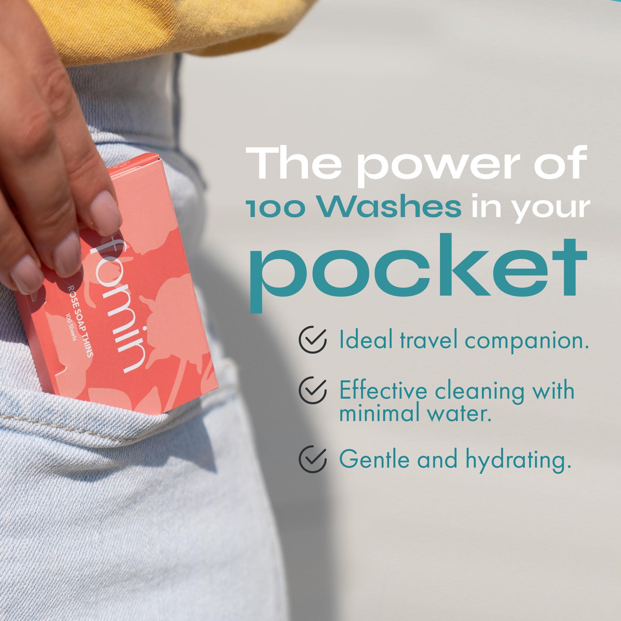 FOMIN FOMIN - Paper Soap Sheets for Hand Washing - (100 Sheets) Orange Portable Travel Soap Sheets, Dissolvable Camping Mini Soap, Portable Hand Soap Sheets