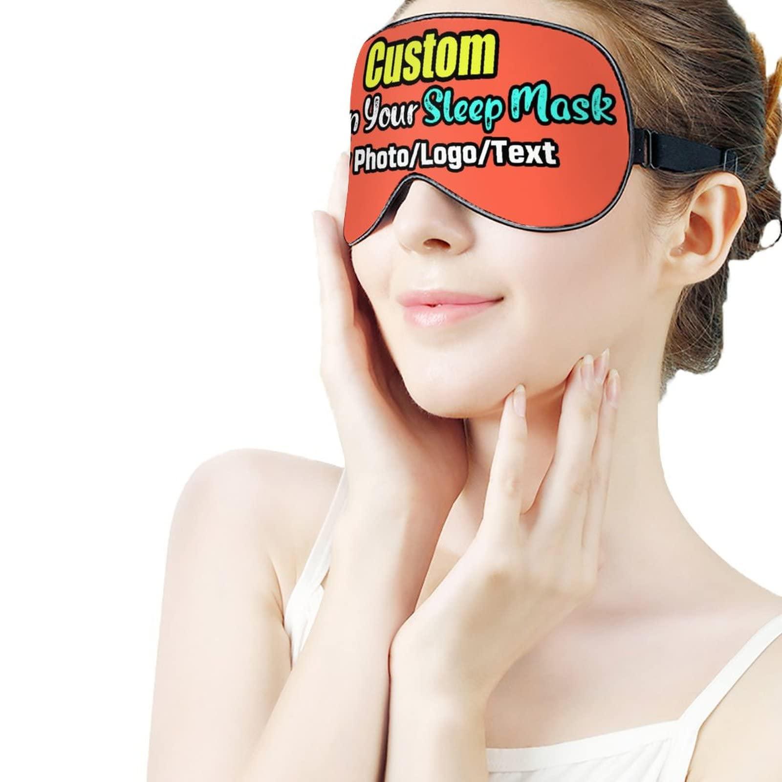 HXHX HXHX Custom Sleep Mask Add Funny Design, Personlized Photo Sleeping Mask Customizable Gifts, Custom Text Eye Mask Adjustable and Soft Tomato Style36