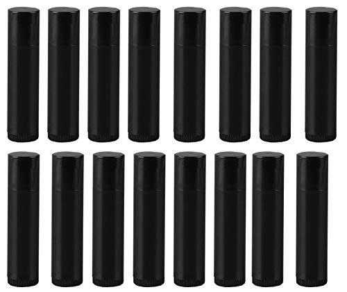 BesYouSel BesYouSel 50Pcs 5ml/5g Empty Plastic Lipstick Tubes, Lip Balm Containers Rotating Type Plastic Refill Lip Balm Tube with Cap,Black