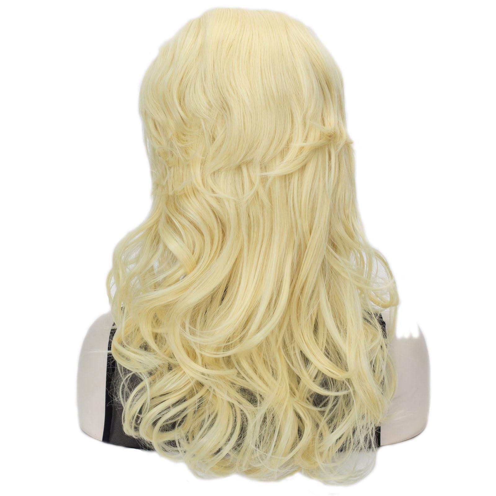 QACCF QACCF Women 80s Wig Drag Hair Housewife Big Beehive Women Updo 60s Retro Bouffant Vintage Costume Wig (Blonde)